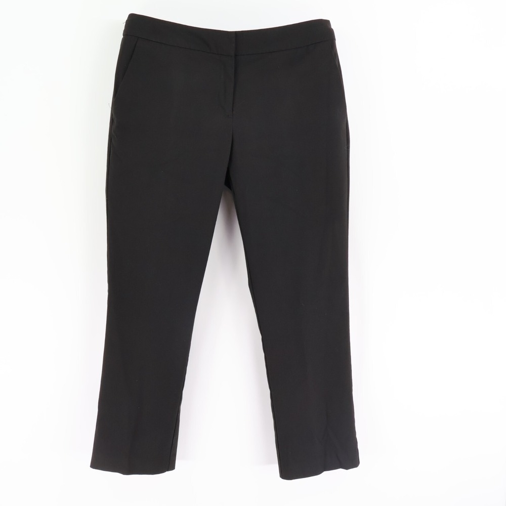 New York & Company Dress Pants Stretch Womens 8 Black Pockets Mid Rise Buckles